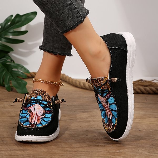 🔥LAST DAY 50% OFF - Women's Casual Comfy Ethnic Style Printed Canvas Shoes