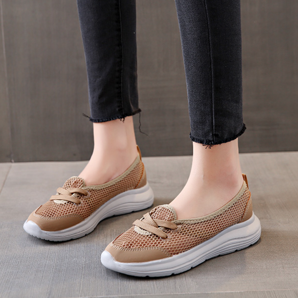 Women's Shoes Summer Flat Sneakers, Breathable Comfortable Light Slip-on