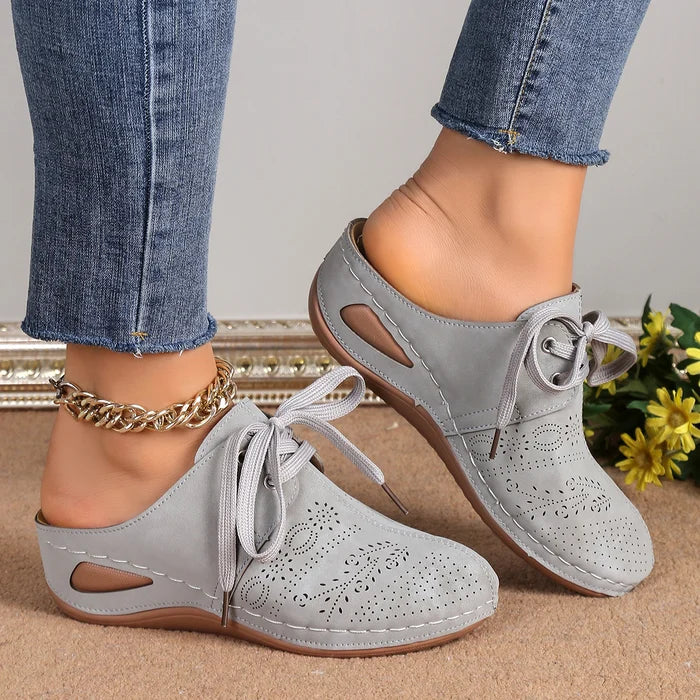 🔥Last Day Promotion 50% OFF - 2024 New Women's Sculpted Wedge Heel Thick Leather Shoes