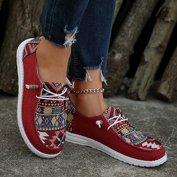 🔥LAST DAY 50% OFF - Women's Casual Comfy Ethnic Style Printed Canvas Shoes