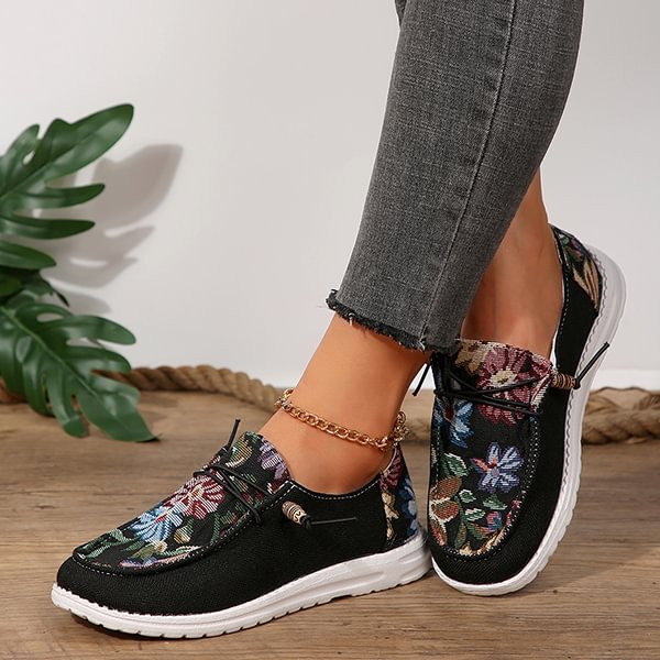 🔥LAST DAY 50% OFF - Women's Casual Comfy Ethnic Style Printed Canvas Shoes