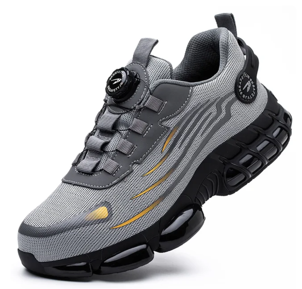 2024 New Rotating Button Anti-puncture Air Cushion Indestructible Work Sneakers