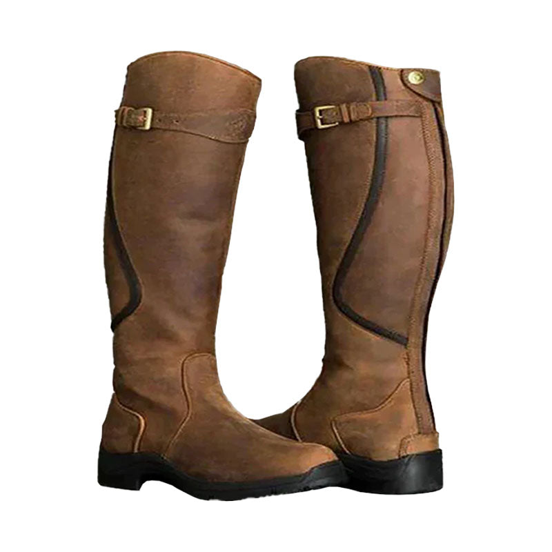 Women's Waterproof High Heel Leather Boots